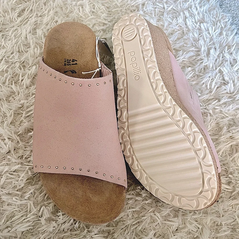 Papillio Pink Suede Slide Sandals - Women's